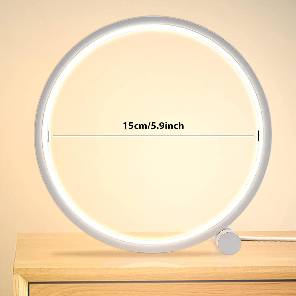 Minimalist Round LED Table Lamp - Dimmable Acrylic Bedside Light