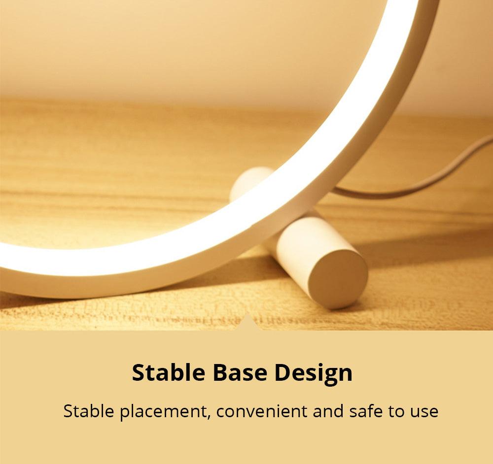 Minimalist Round LED Table Lamp - Dimmable Acrylic Bedside Light