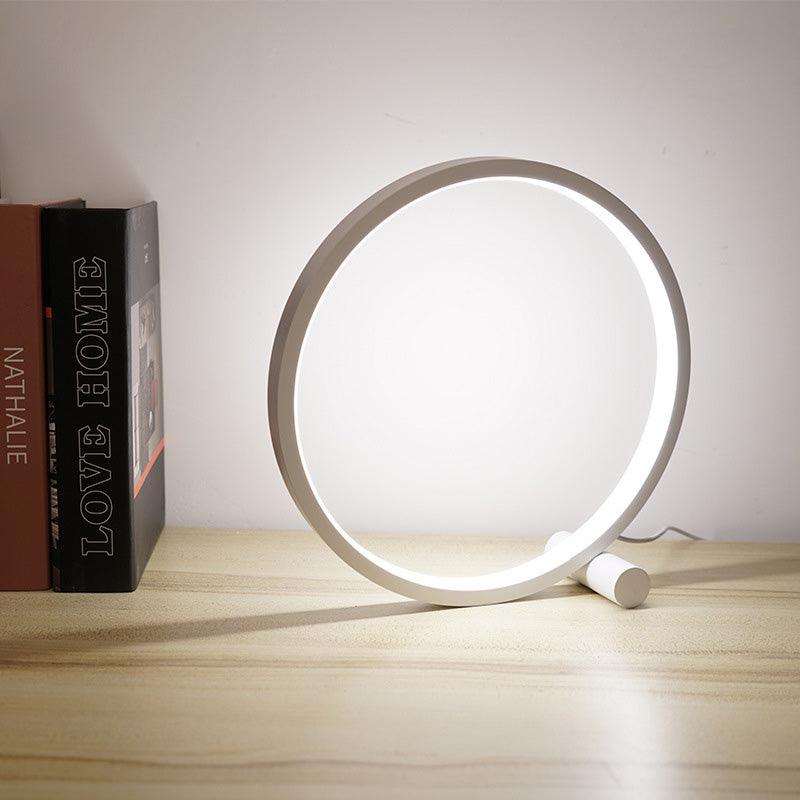 Minimalist Round LED Table Lamp - Dimmable Acrylic Bedside Light