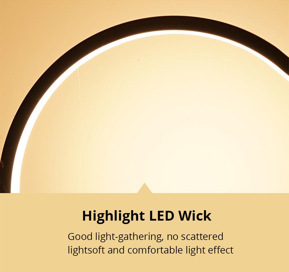Minimalist Round LED Table Lamp - Dimmable Acrylic Bedside Light
