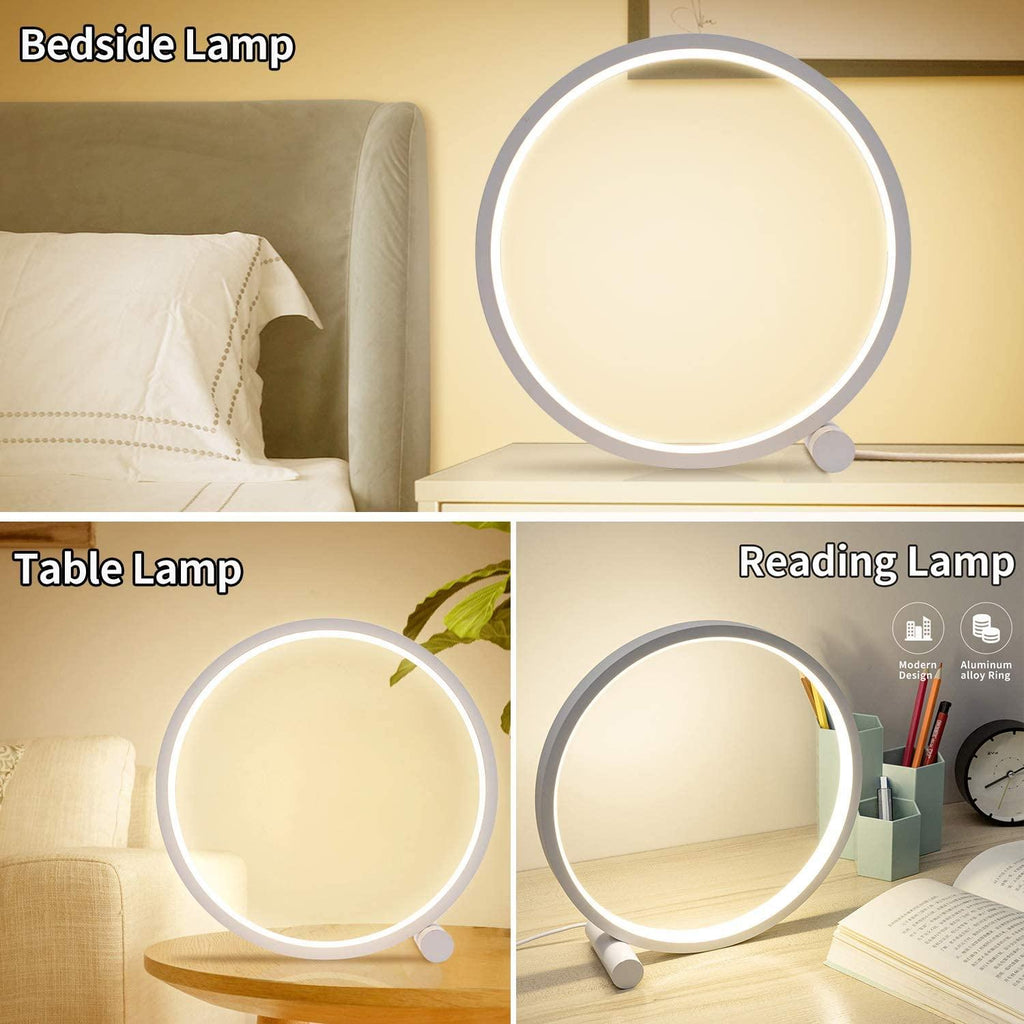 Minimalist Round LED Table Lamp - Dimmable Acrylic Bedside Light