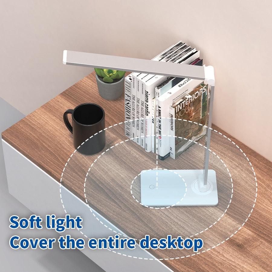 Foldable LED Desk Lamp with Stepless Dimmable Touch Control