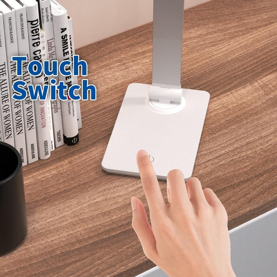 Foldable LED Desk Lamp with Stepless Dimmable Touch Control