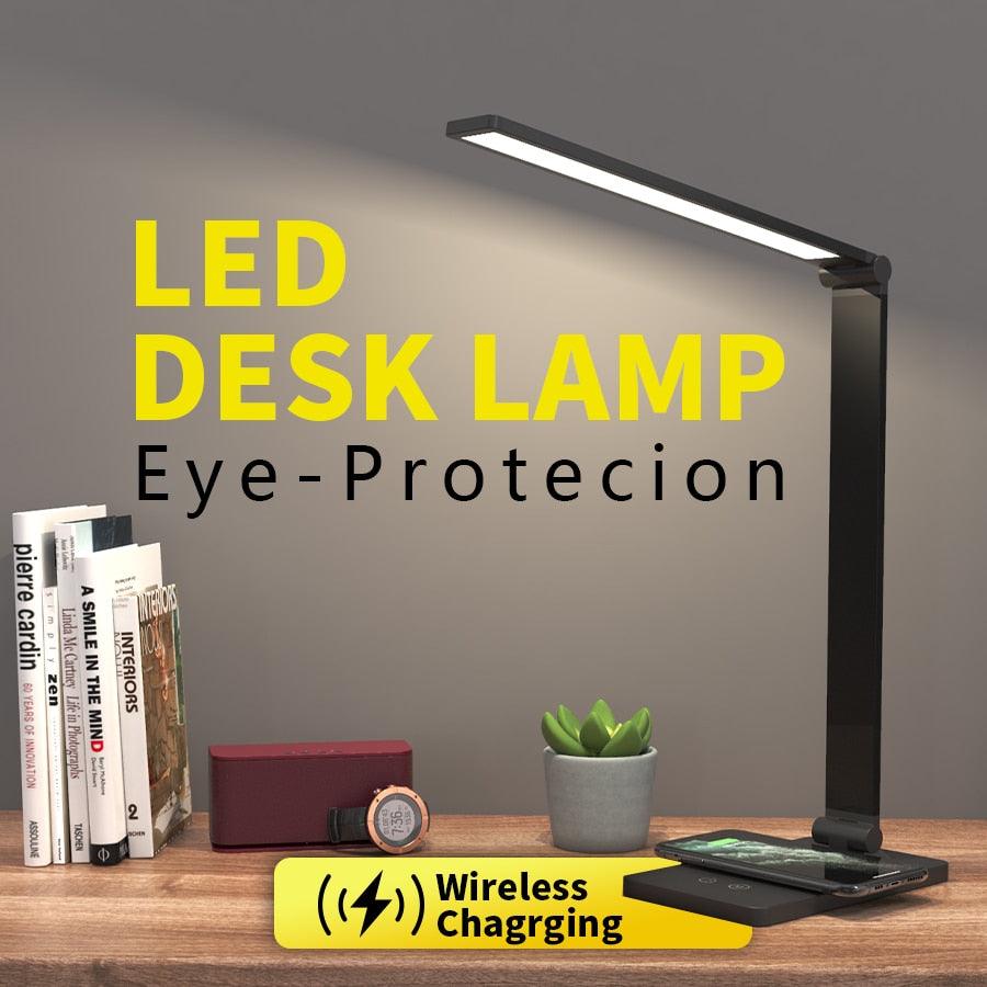 Foldable LED Desk Lamp with Stepless Dimmable Touch Control