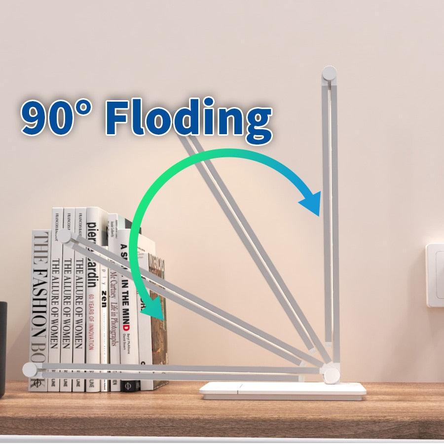 Foldable LED Desk Lamp with Stepless Dimmable Touch Control