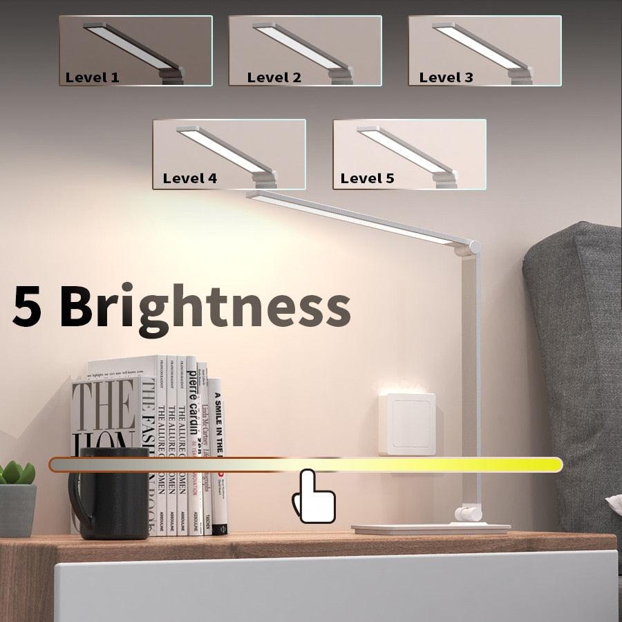 Foldable LED Desk Lamp with Stepless Dimmable Touch Control