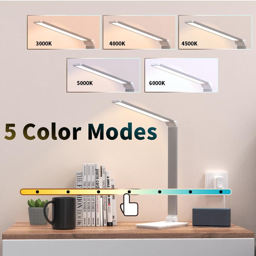 Foldable LED Desk Lamp with Stepless Dimmable Touch Control
