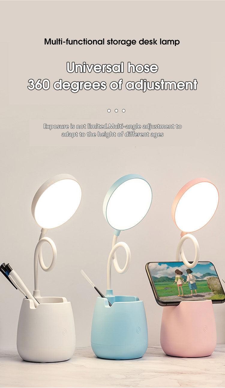 Dimmable LED Desk Lamp with Pen Holder & Eye Protection