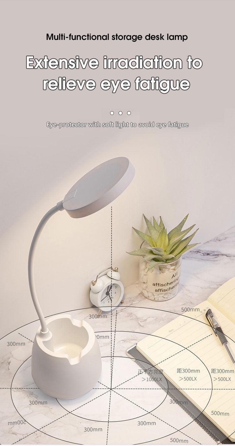 Dimmable LED Desk Lamp with Pen Holder & Eye Protection