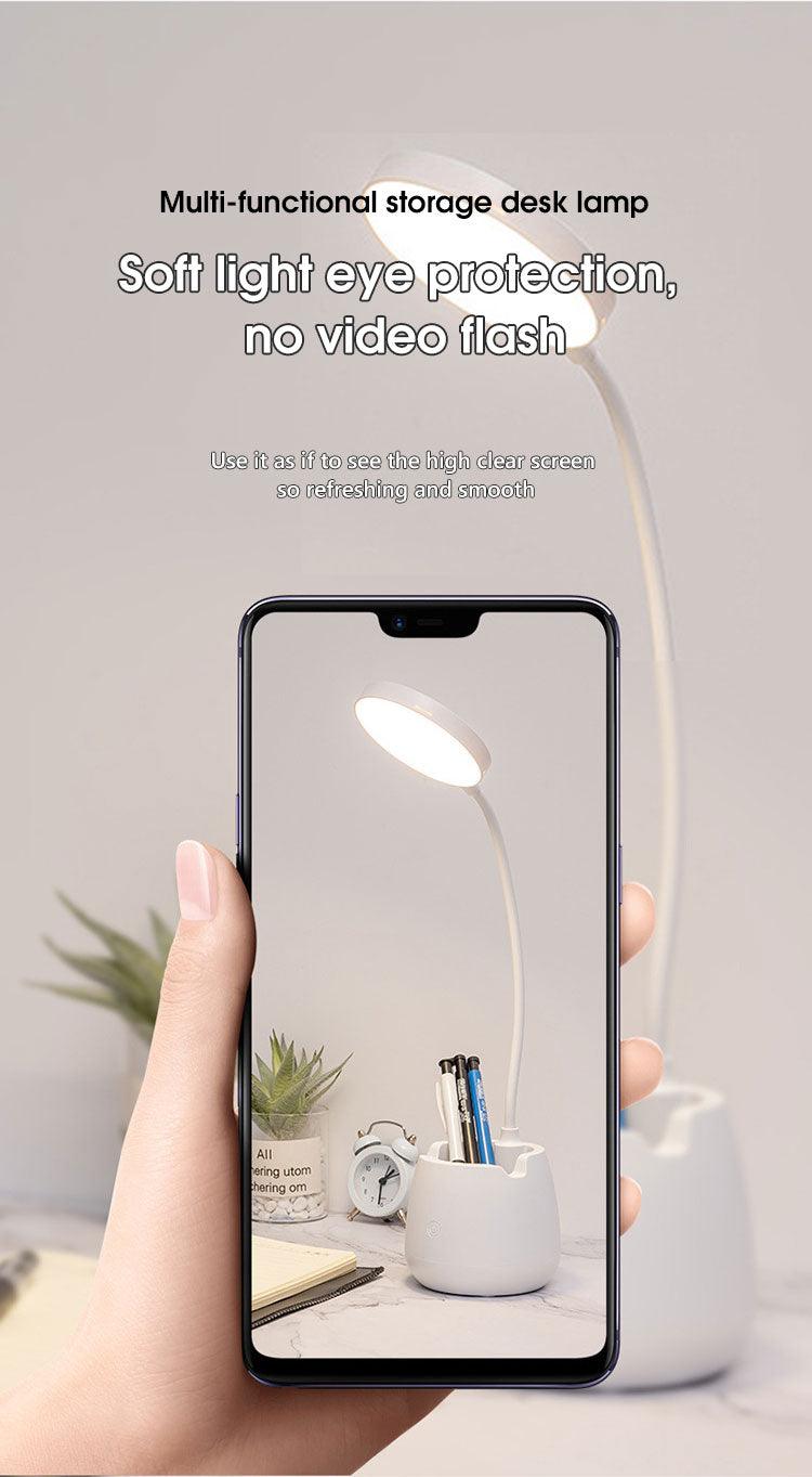 Dimmable LED Desk Lamp with Pen Holder & Eye Protection