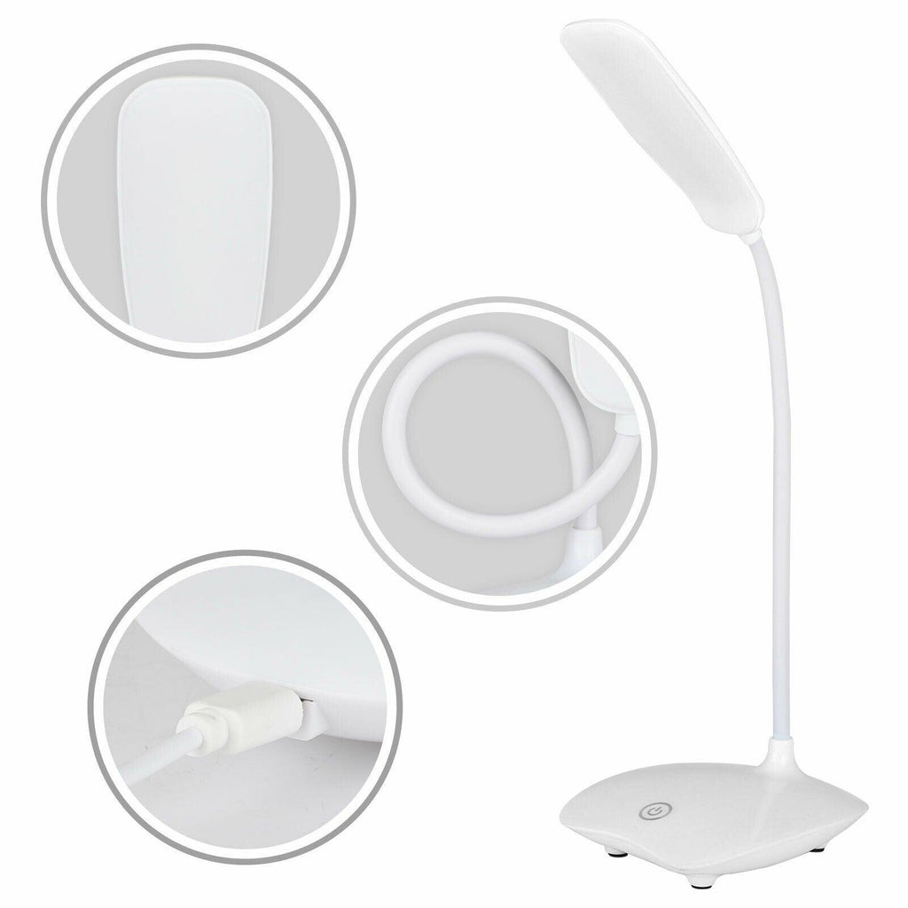 LED Touch Desk Lamp with 3-Speed Dimming and USB Charging Port