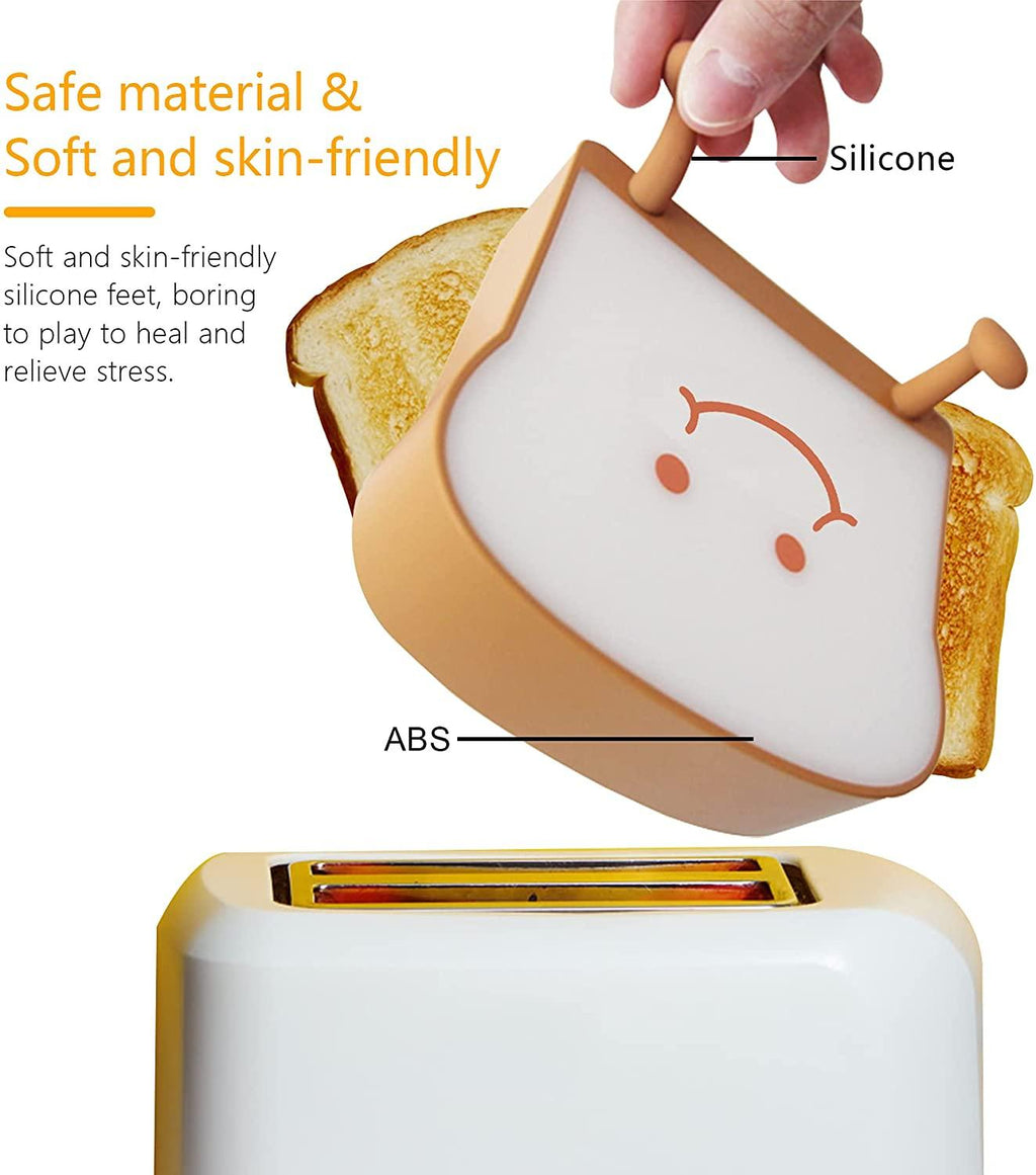 Toast-Shaped LED Night Light with Phone Holder and Dimming