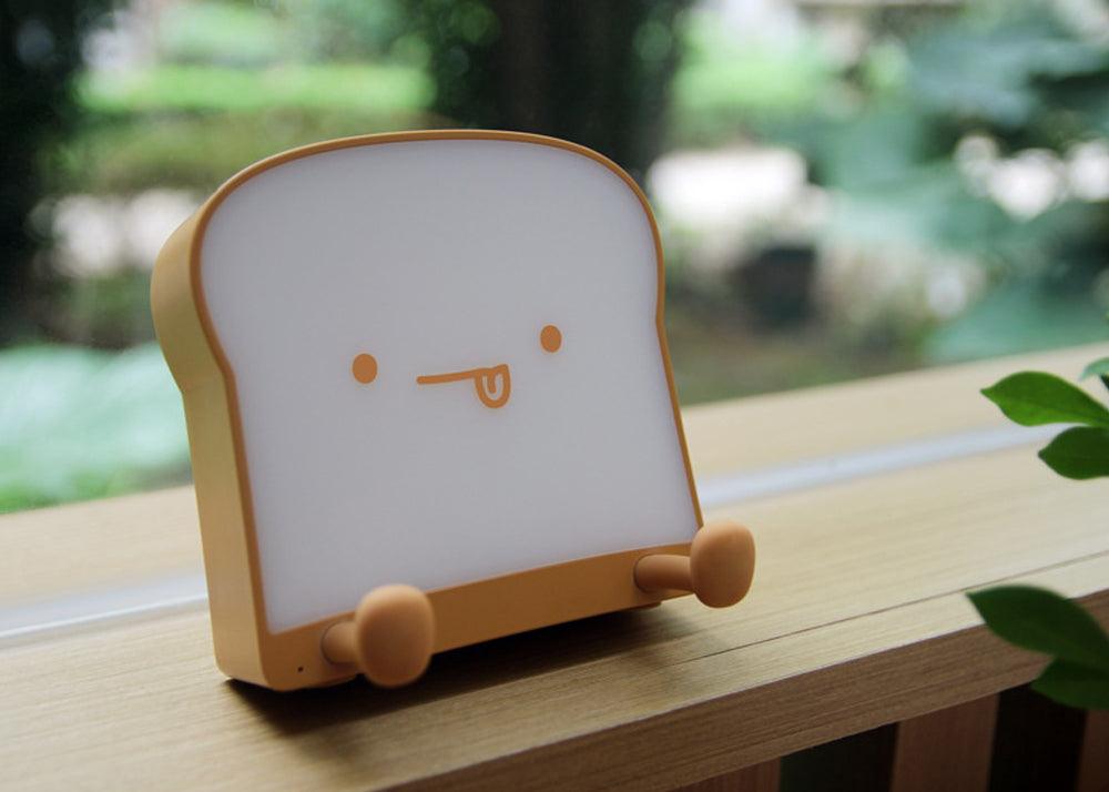 Toast-Shaped LED Night Light with Phone Holder and Dimming