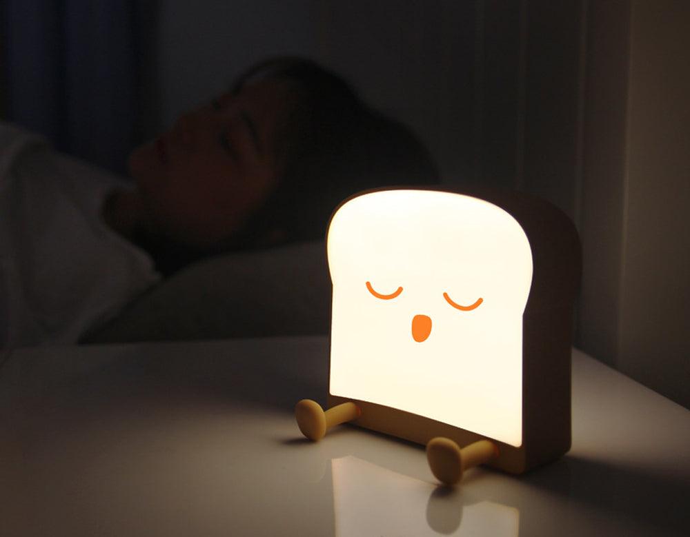 Toast-Shaped LED Night Light with Phone Holder and Dimming