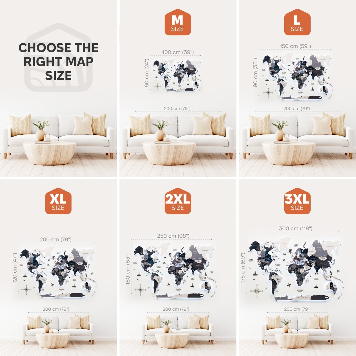 3D LED Wooden World Map Wall Art with Interactive Smart Backlight