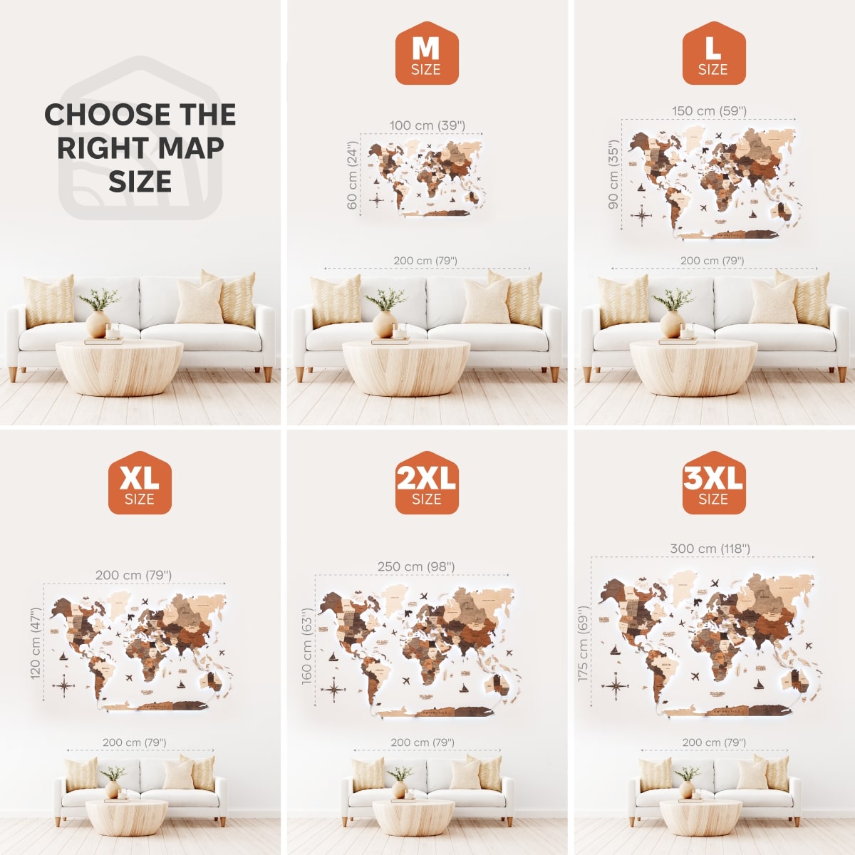 3D LED Wooden World Map 3.0 Multicolor Modern Wall Art