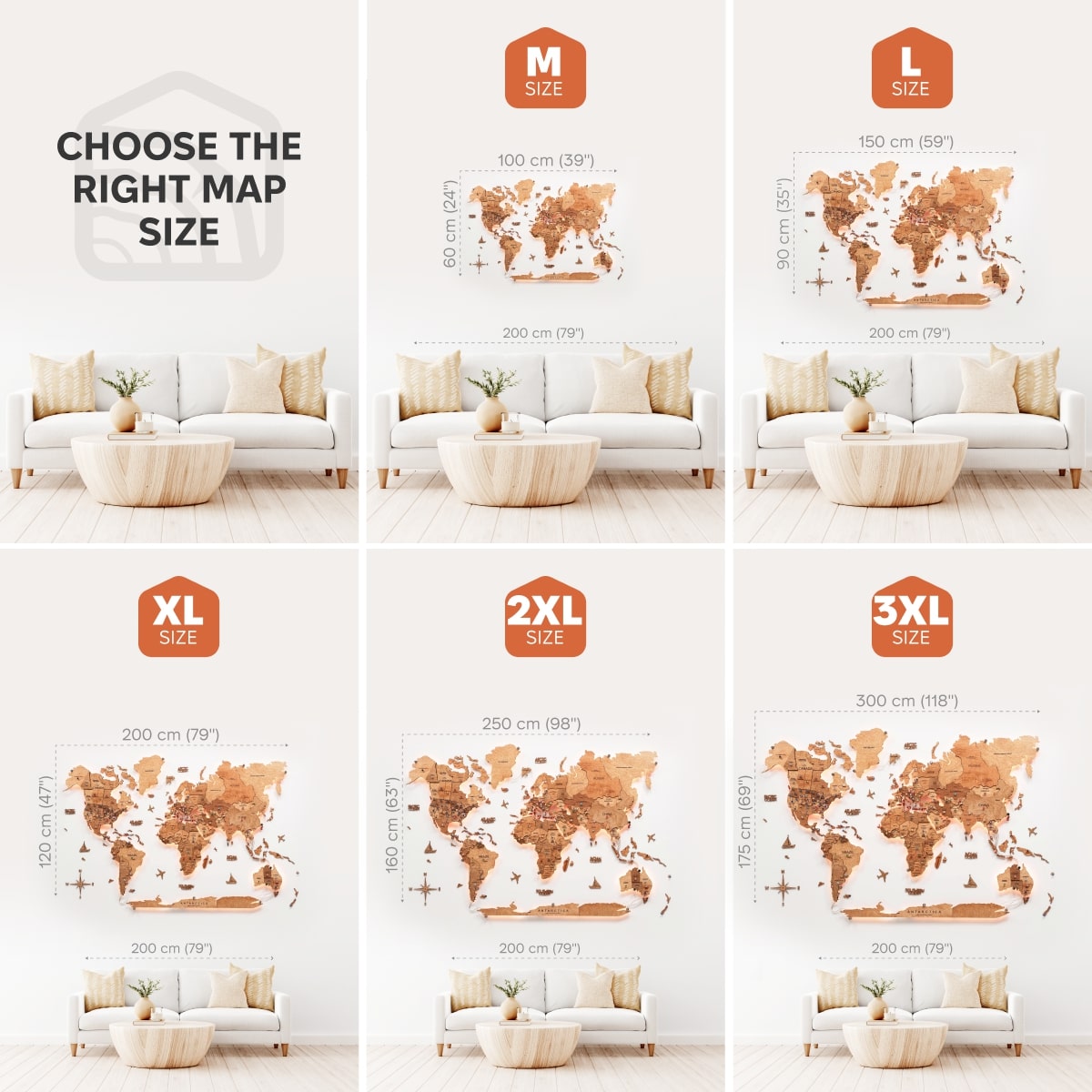 3D LED Wooden World Map 3.0 Oak Interactive Wall Art Decor