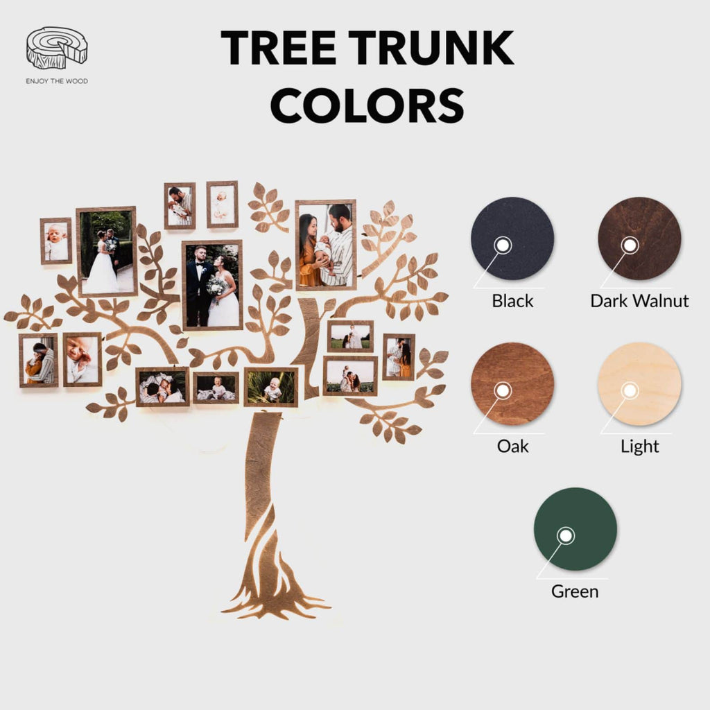 LED Lighted Wooden Family Tree Wall Art for Personalized Decor