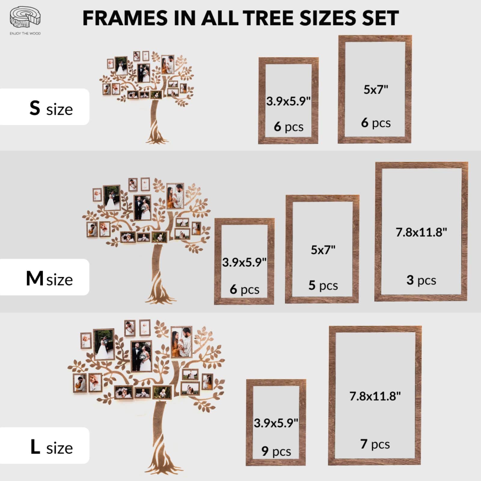LED Lighted Wooden Family Tree Wall Art for Personalized Decor