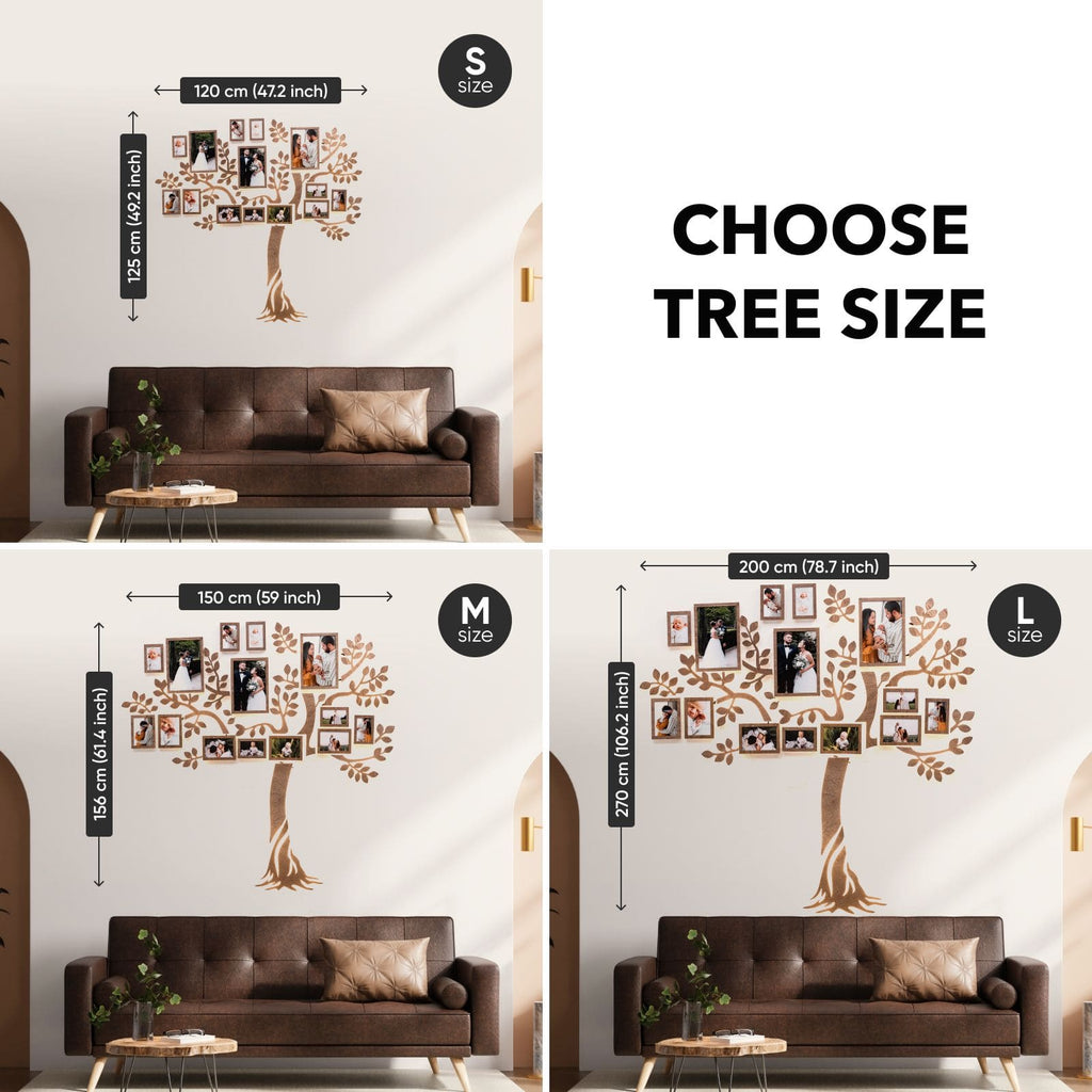 LED Lighted Wooden Family Tree Wall Art for Personalized Decor