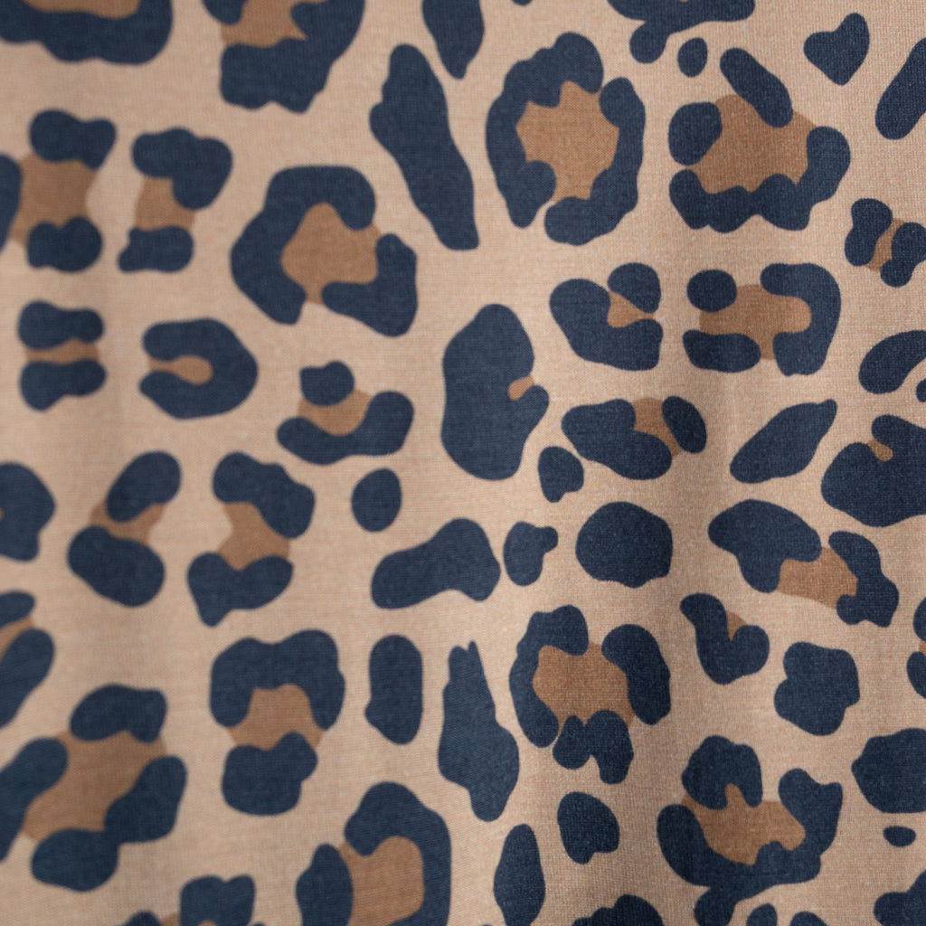 Unisex Leopard Print Bamboo Zip Pajamas for Kids