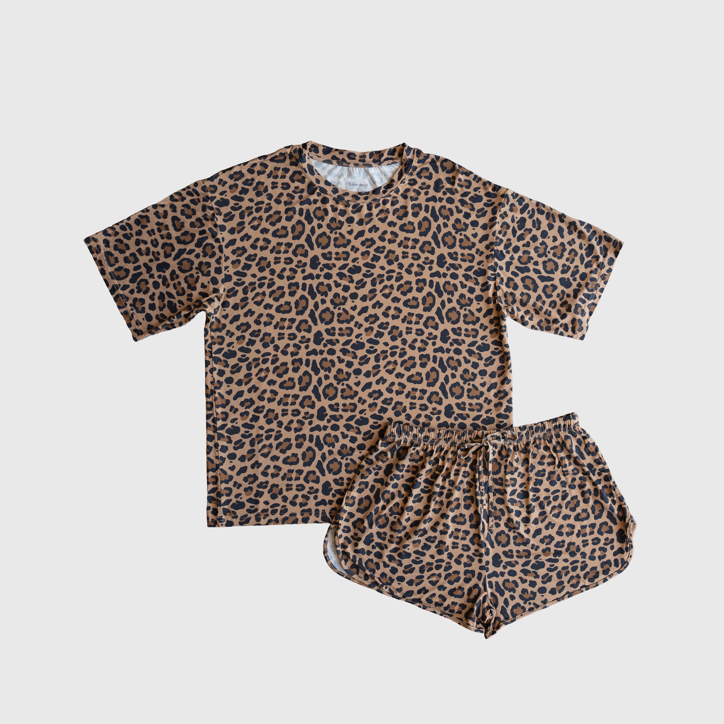 Women's Bamboo Short Set in Leopard Print - Relaxed Loungewear