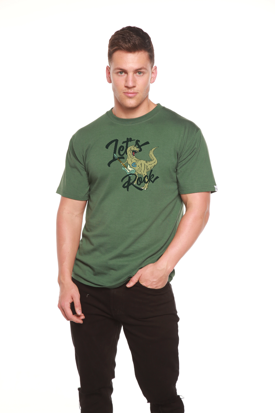 Lets Rock Men's Bamboo Viscose/Organic Cotton Short Sleeve Graphic T-Shirt