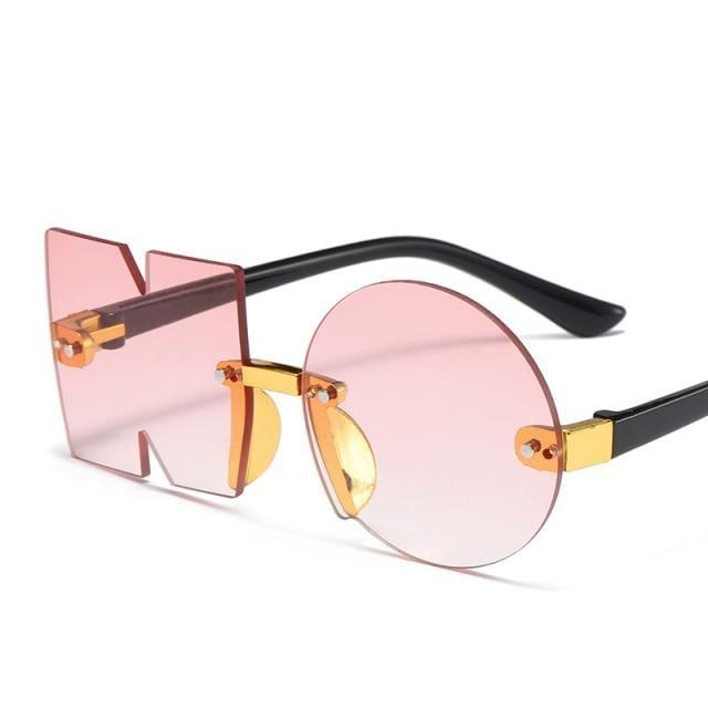 Kids Fun Letter NO Shape Rimless Irregular Sunglasses UV400
