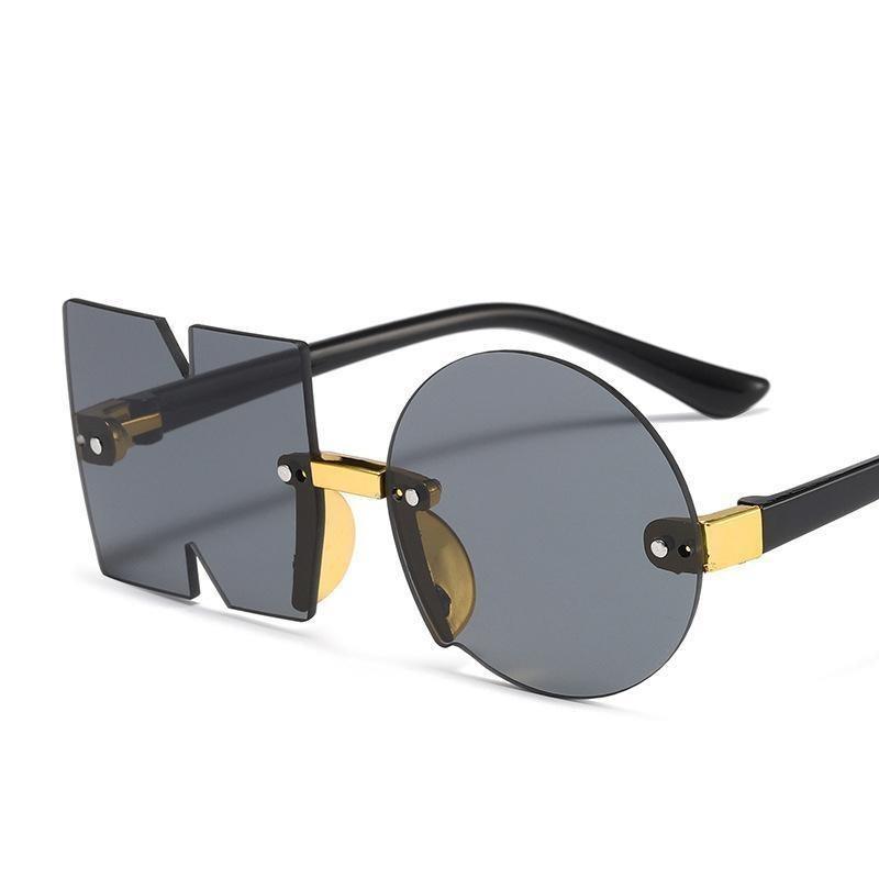Kids Fun Letter NO Shape Rimless Irregular Sunglasses UV400