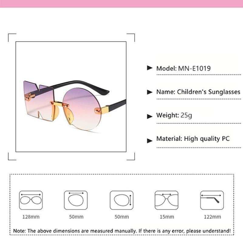 Kids Fun Letter NO Shape Rimless Irregular Sunglasses UV400