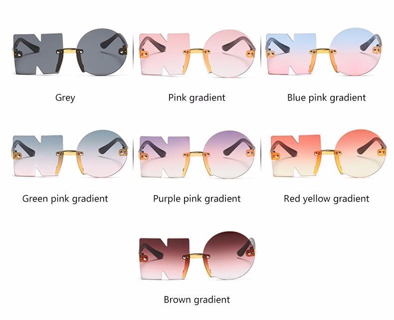 Kids Fun Letter NO Shape Rimless Irregular Sunglasses UV400