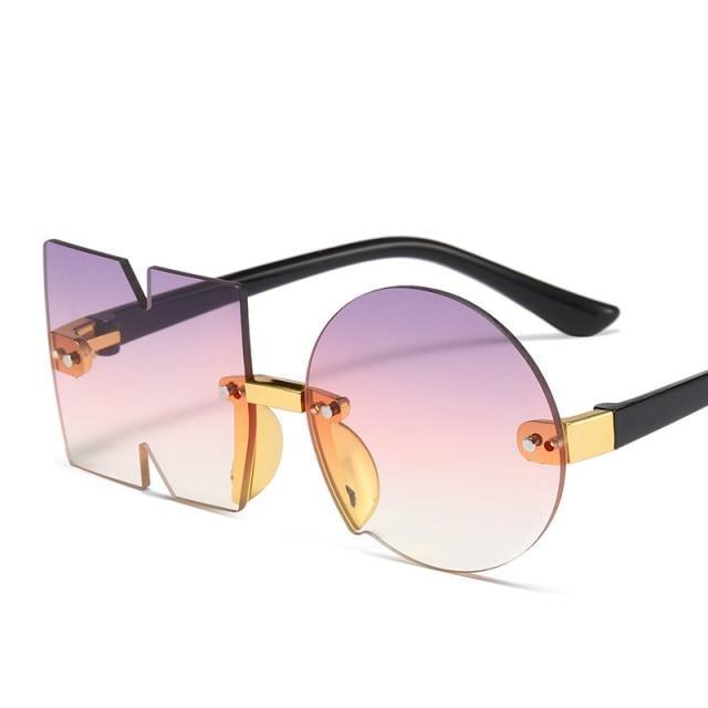 Kids Fun Letter NO Shape Rimless Irregular Sunglasses UV400