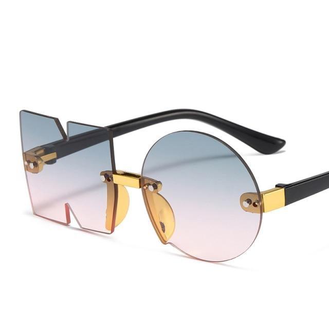 Kids Fun Letter NO Shape Rimless Irregular Sunglasses UV400