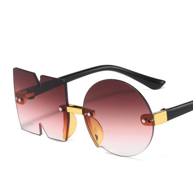 Kids Fun Letter NO Shape Rimless Irregular Sunglasses UV400