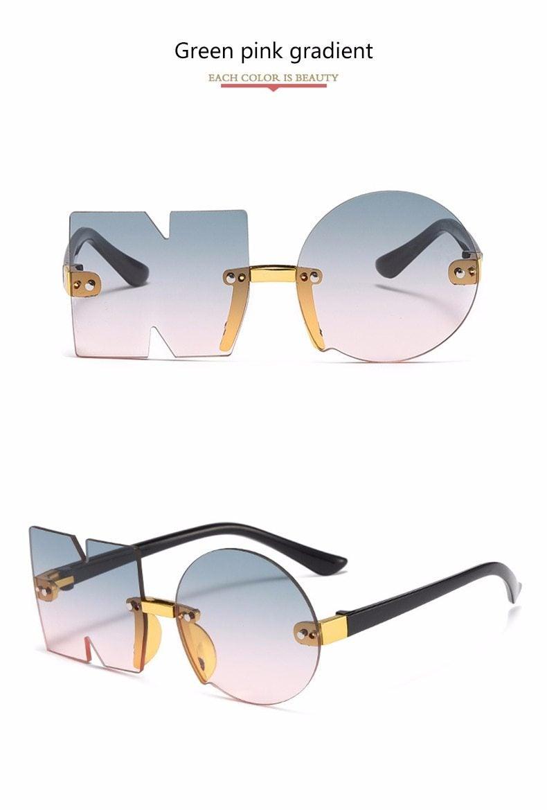 Kids Fun Letter NO Shape Rimless Irregular Sunglasses UV400