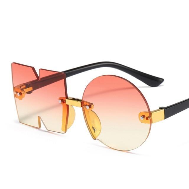 Kids Fun Letter NO Shape Rimless Irregular Sunglasses UV400