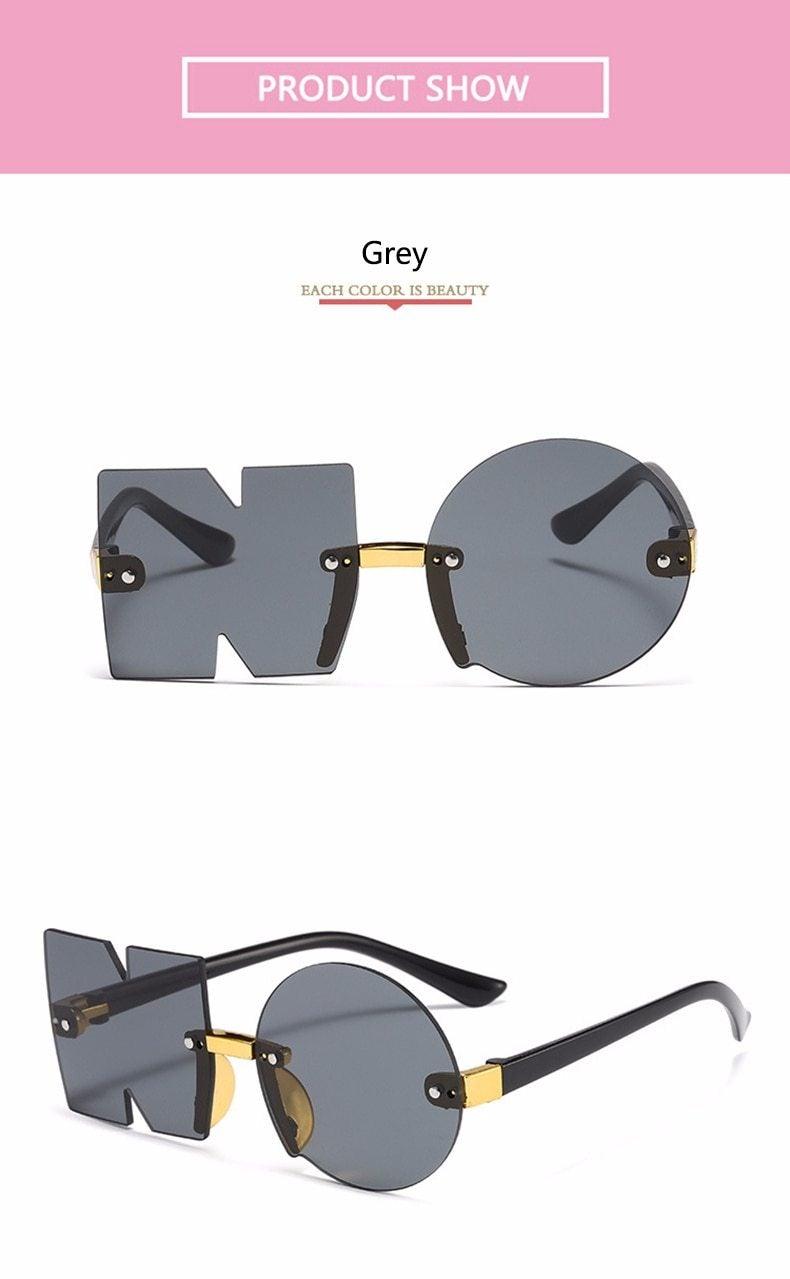 Kids Fun Letter NO Shape Rimless Irregular Sunglasses UV400