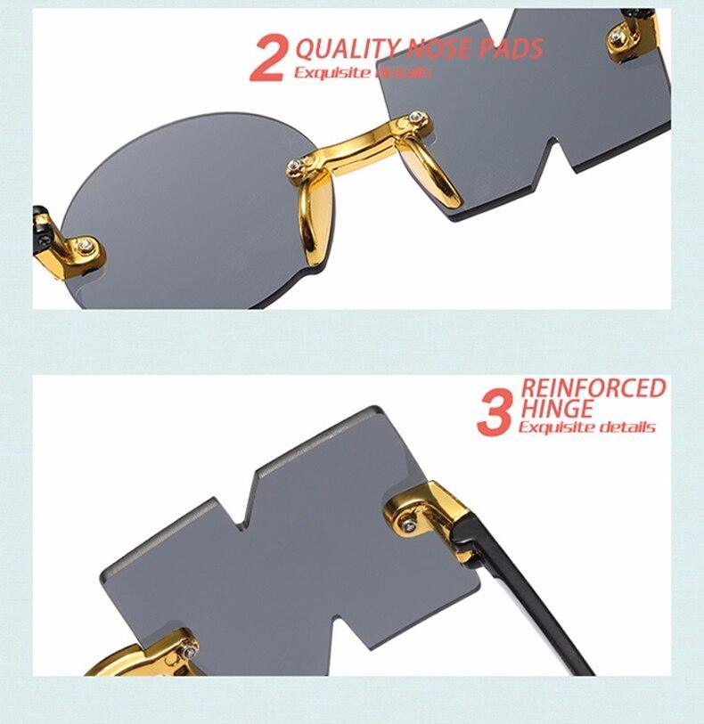 Kids Fun Letter NO Shape Rimless Irregular Sunglasses UV400