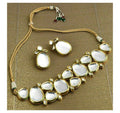 Detailed view of handcrafted gold-plated Kundan stone necklace