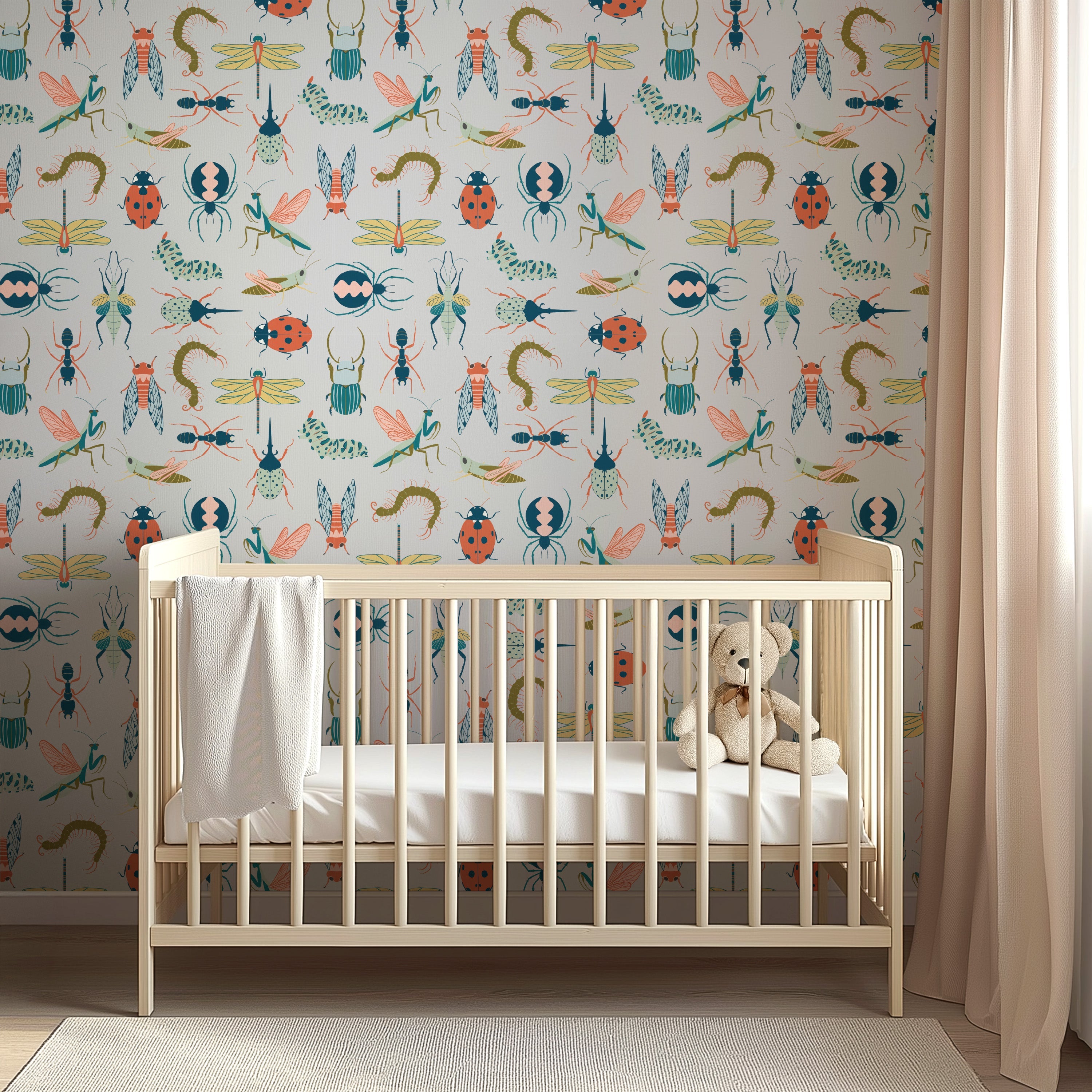 Flick Whimsical Nature-Inspired Removable Wallpaper, Sage Green