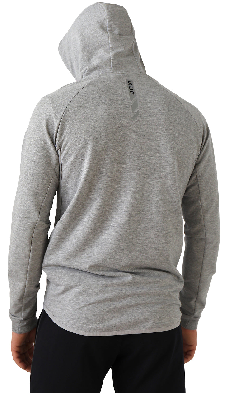 Mens Slim Fit Full-Zip Hooded Sweatshirt in Heather Grey - Image 23