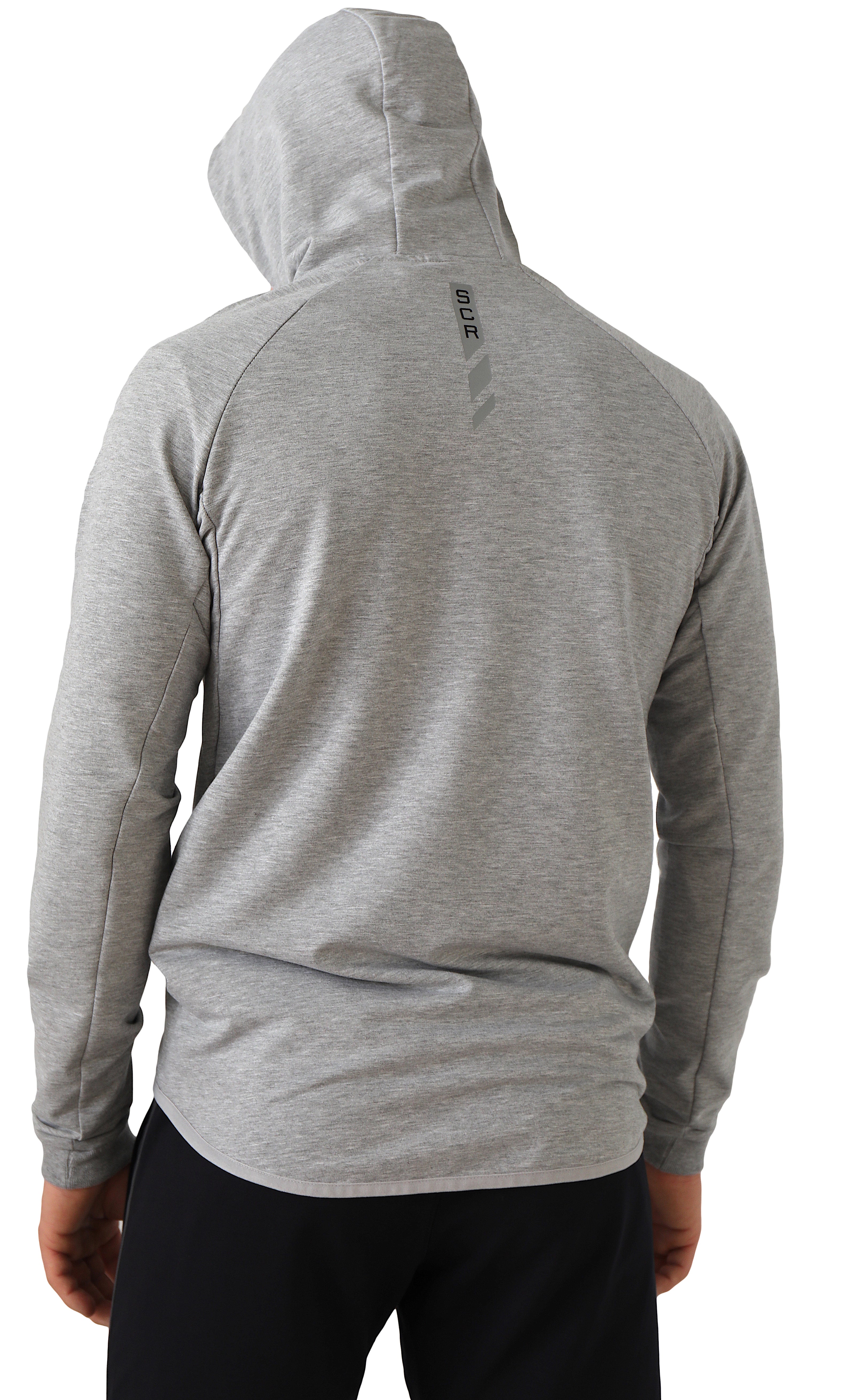 Mens Slim Fit Full-Zip Hooded Sweatshirt in Heather Grey - Image 23