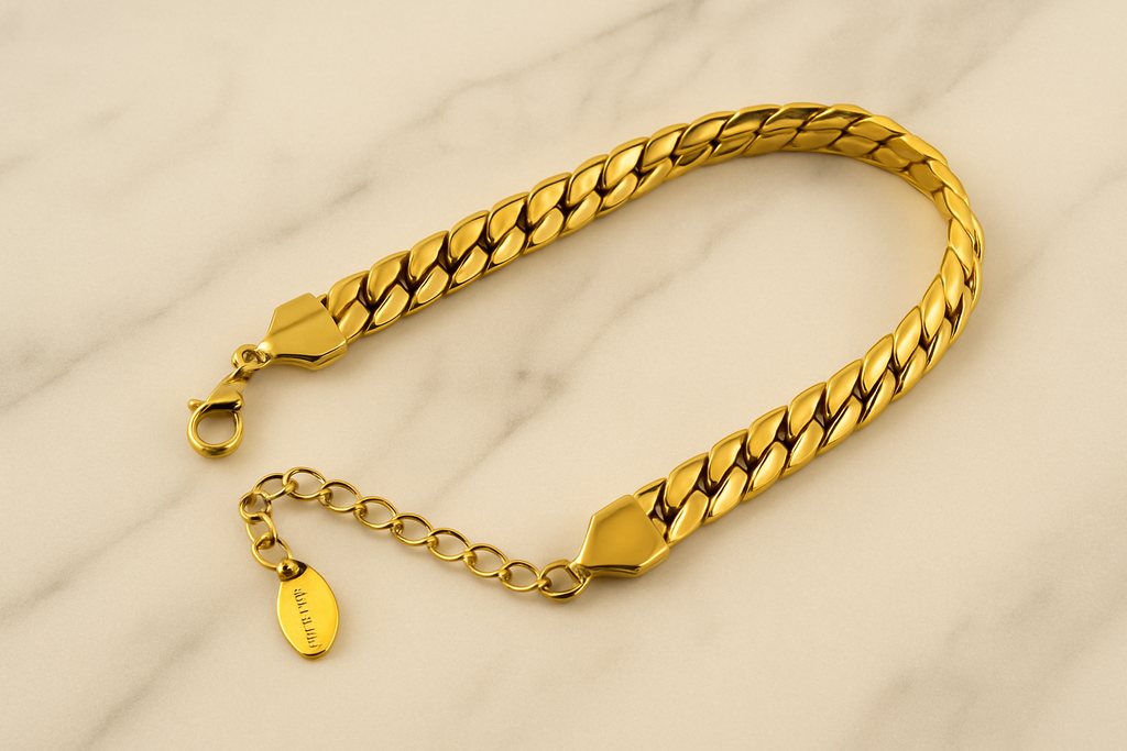 Hypoallergenic Gold Chain Bracelet - Nickel Free Stainless Steel Jewelry for Sensitive Skin