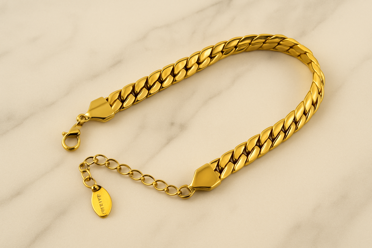 Hypoallergenic Gold Chain Bracelet - Nickel Free Stainless Steel Jewelry for Sensitive Skin
