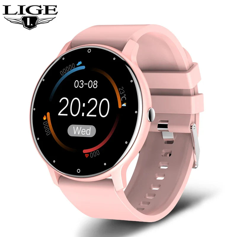 AquaSport™ Waterproof Smartwatch – Rose Gold Mesh Band & Fitness Tracker