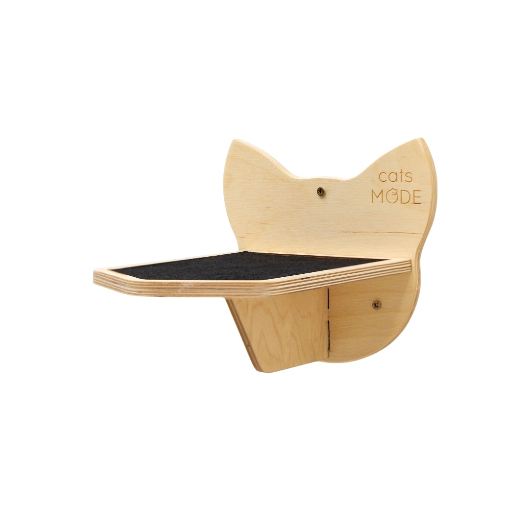 Wall-Mounted Wooden Cat Step - Lightweight Floating Climbing Shelf