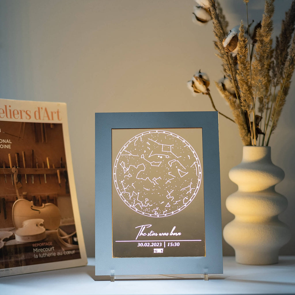 Star Light Frame - Personalized LED Celestial Map Decor 8x10