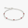 Ruby Curb Chain Bracelet - July Birthstone Jewelry