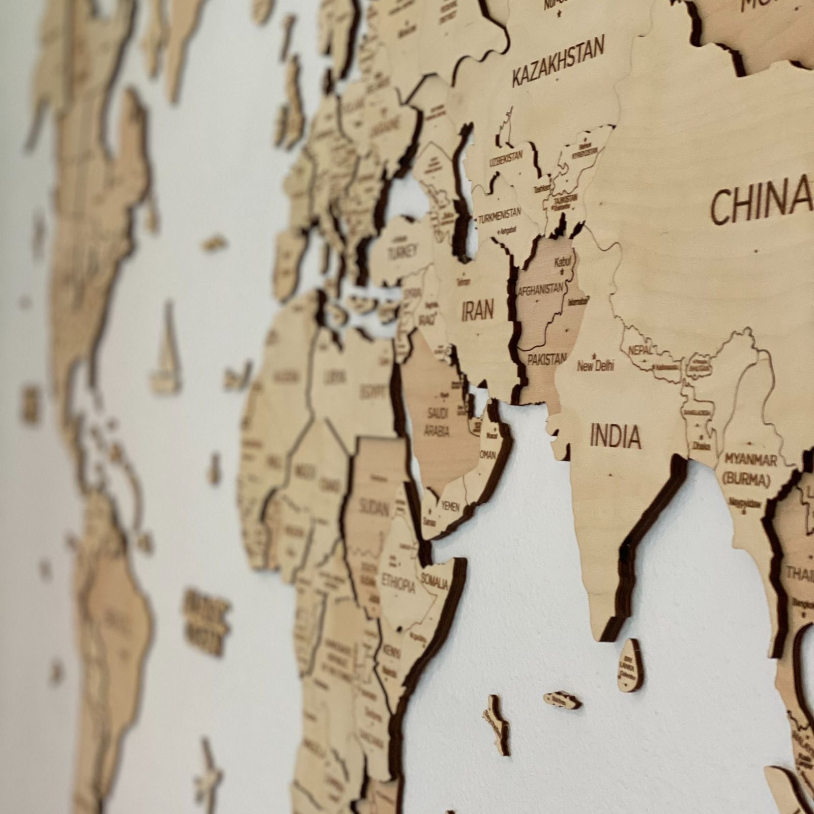 Wooden World Map Wall Art for Bedroom - Eco-Conscious Decor