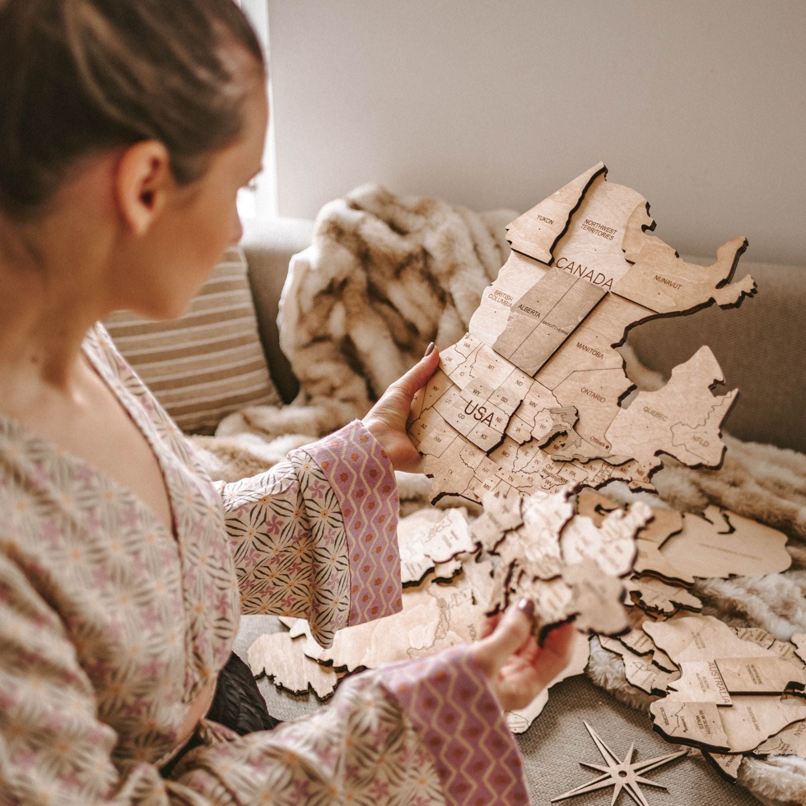 Wooden World Map Wall Art for Bedroom - Eco-Conscious Decor